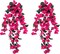 Artificial Fake Hanging Flowers Plants for Outdoor Outside Decor, 2 PCS Faux Silk Bougainvillea Long Vines UV Resistant Realistic Faux Hanging Flower for Home Porch Patio Balcony Yard, Hotpink